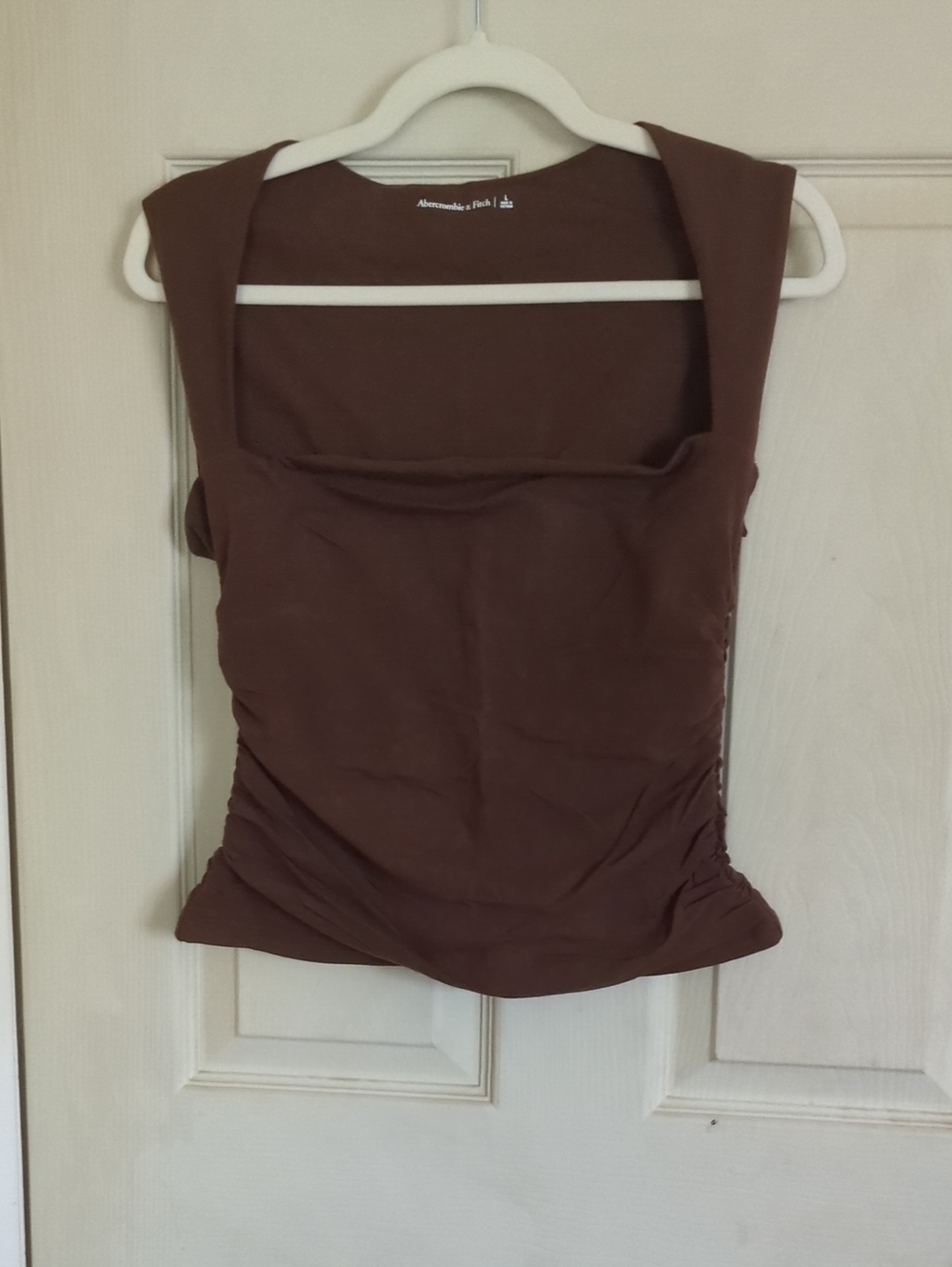 NWT Abercrombie & Fitch Large Brown Ava (Portrait Neck) Top